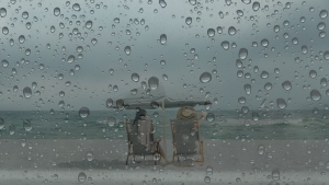 beach - rain